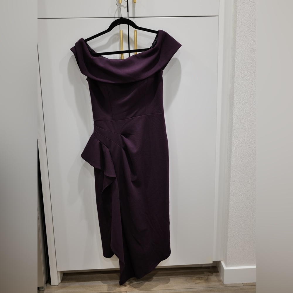 BETSY & ADAM Off-The-Shoulder Ruffle Dress